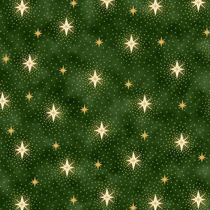 Ткань SPARKLING STARS Green, Quilting Treasures