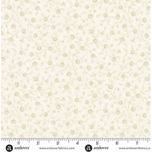 Ткань, коллекция Snow Flurry, принт Мороз (Frost), цвет Латте (Latte) от Laundry Basket Quilts
