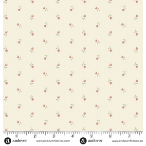 Ткань, коллекция Snow Flurry, принт Эрика травяная (Winter Heath), цвет Кремовый (Cream) от Laundry Basket Quilts