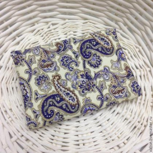 Ткань плотная "Пейсли синии тона" от ALFA KANVAS