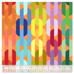 Ткань 108", принт Цепи (Links), цвет Creamsicle (Кремово-оранжевый) от Anabel Wrigley Windham Quilt Backs