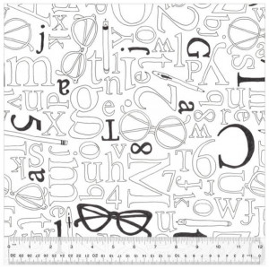 Ткань 108", принт Текстовый узор (World Play), цвет Белый (White) от Sarah Fielke Windham Quilt Backs